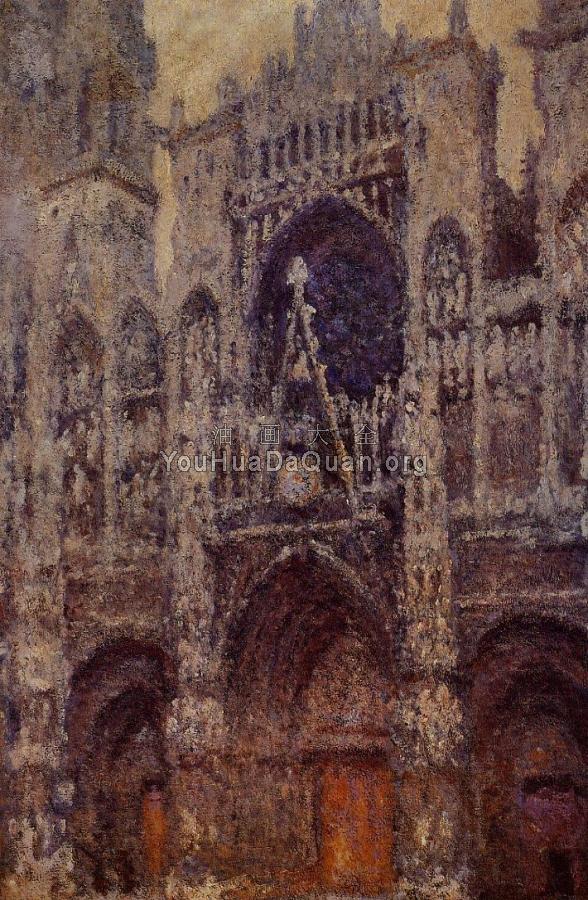 Rouen Cathedral, Grey Weather - 克劳德·莫奈